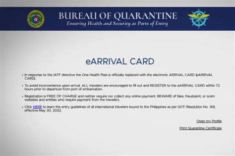 beauro of quarantine|bureau of quarantine earrival card.